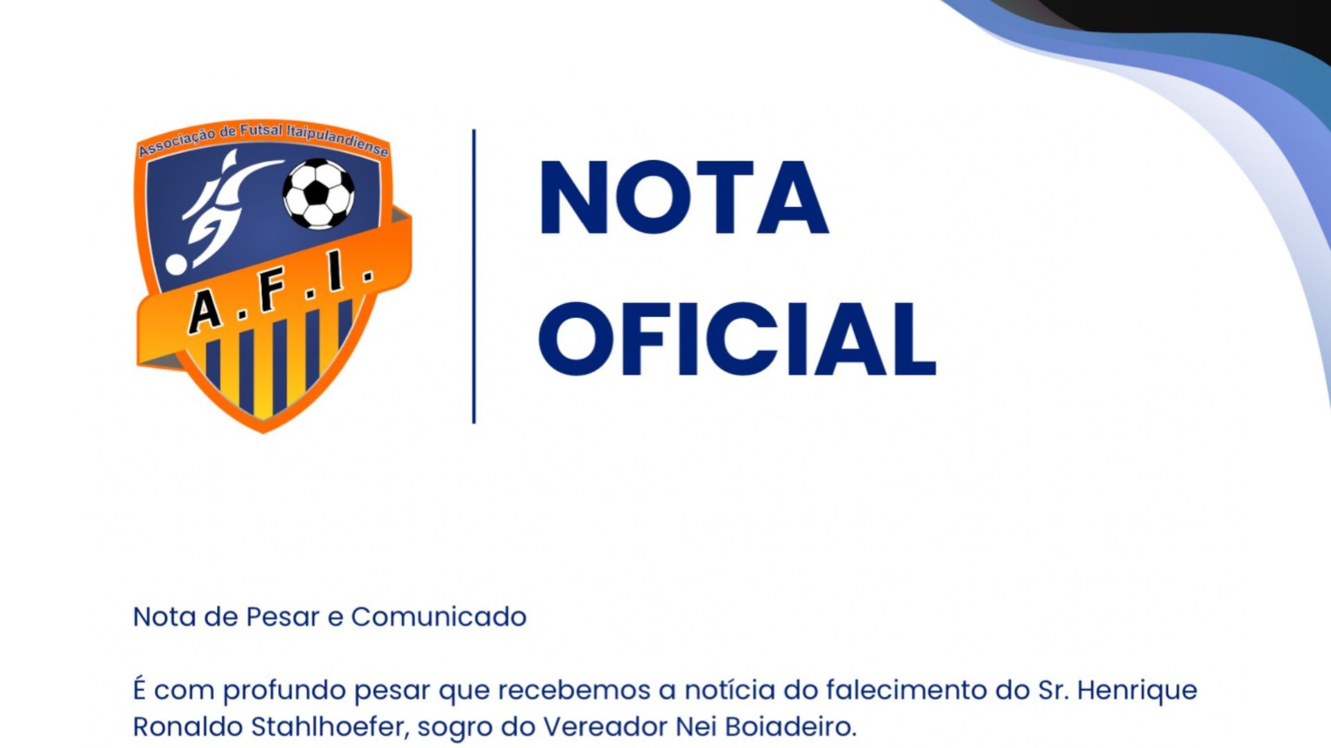 Apresentação da Itaipulândia Futsal  é cancelada por luto e evento é remarcado para sexta-feira