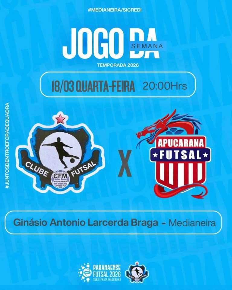 Medianeira/Sicredi/UDC/CAESP faz seu primeiro jogo em casa na Série Prata do Paranaense de Futsal