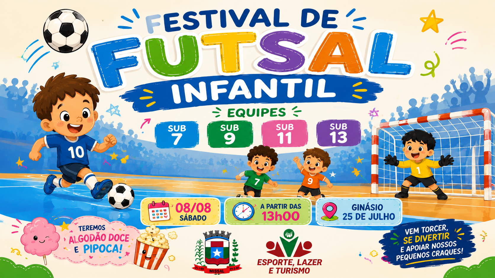 Secretaria de Esporte prepara Festival de Futsal Infantil para alunos das Escolinhas