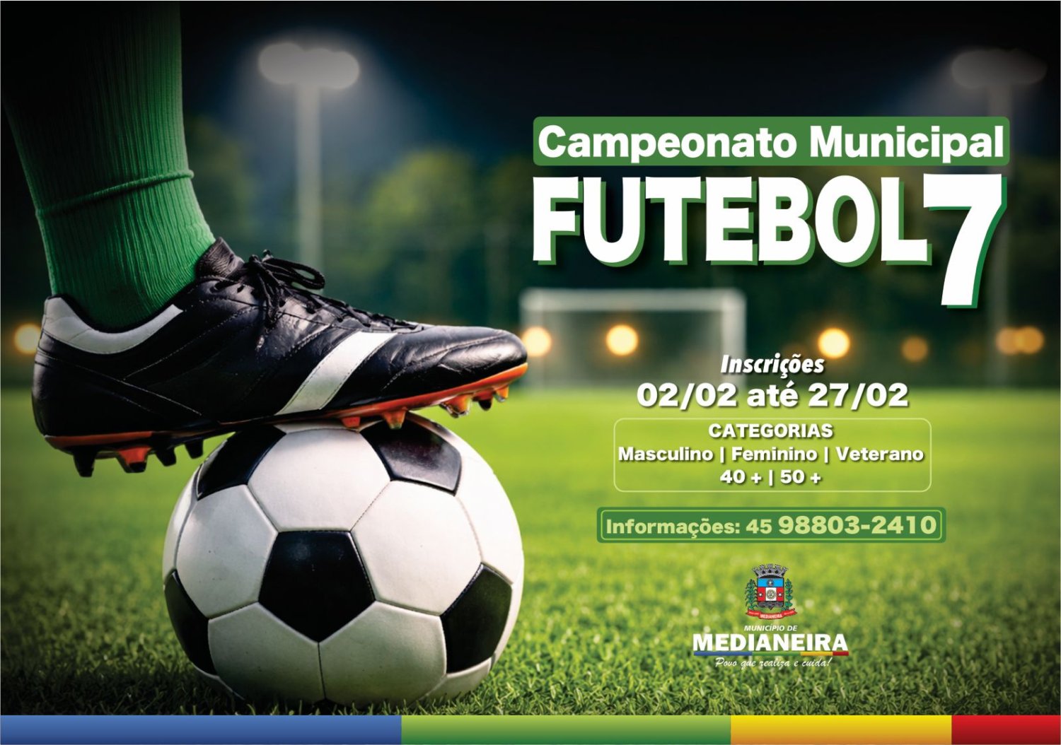 Campeonato Municipal de Futebol Sete 2026 está com inscrições abertas