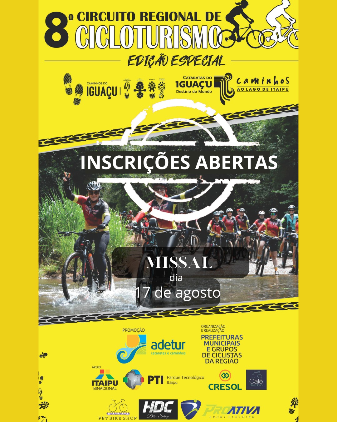 Missal sedia a 12ª etapa do cicloturismo em agosto