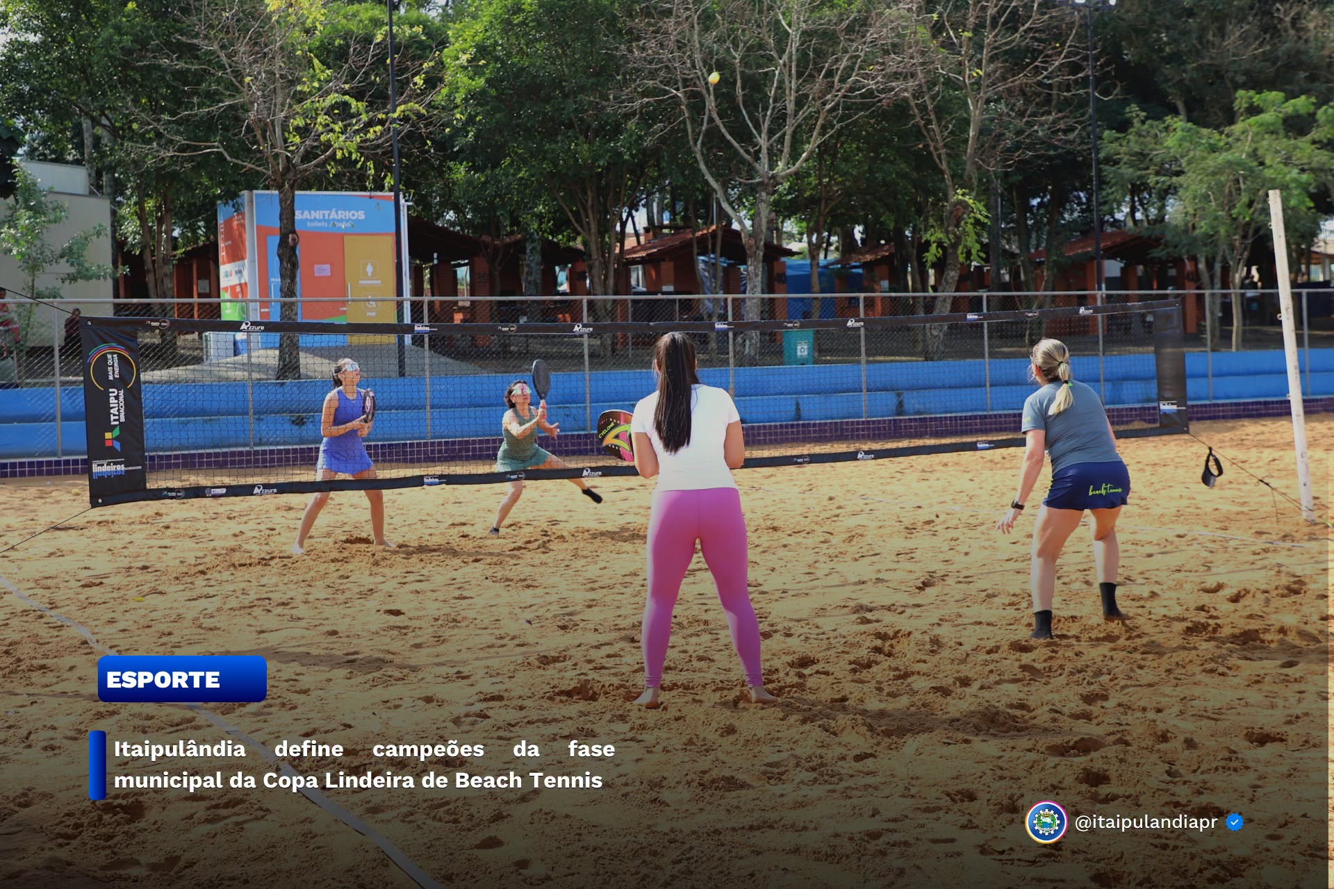 Itaipulândia define campeões da fase municipal da Copa Lindeira de Beach Tennis.