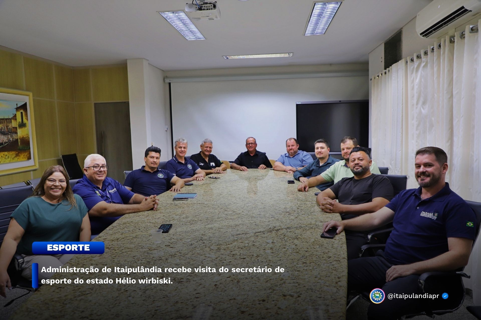 Administração de Itaipulândia recebe visita do secretário de esporte do estado Hélio wirbiski.