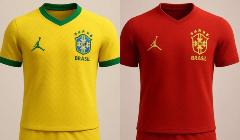 A camisa número 2 que a seleção brasileira de futebol deve usar na Copa do Mundo de 2026 viralizou nas redes sociais. O motivo é que a tradicional "amarelinha", o uniforme número 1, vai estar ao lado de um uniforme na cor vermelha e preta.